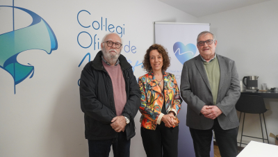 (De dreta a esquerra) Josep Maria Solanes, president del Banc dels Aliments, la Dra. Mª Antònia Francesch presidenta de la Fundació Antonius Musa i Rafael Carrascosa, membre del Patronat del Banc dels Aliments.